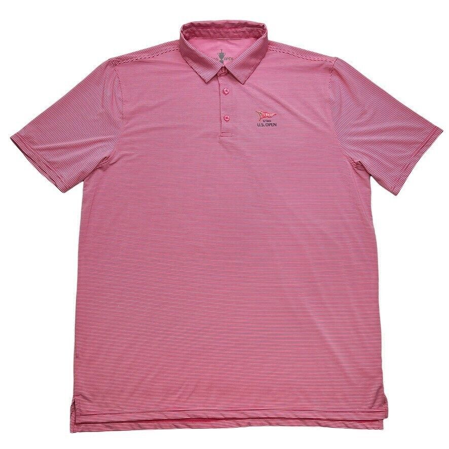 Us Open Golf Polo Shirt Official 123rd Lacc 2023 Mens Xl Blue Stripes Stretch
